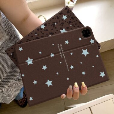 Leopard star pattern book style shockproof iPad case