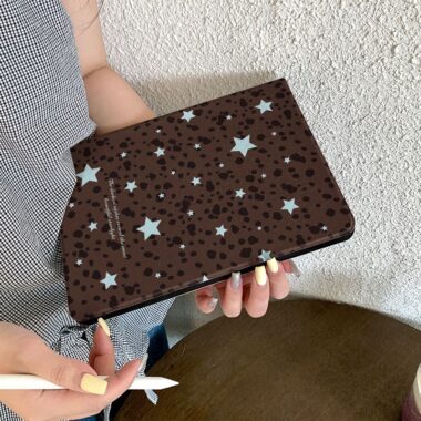 Leopard star pattern book style shockproof iPad case