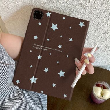 Leopard star pattern book style shockproof iPad case