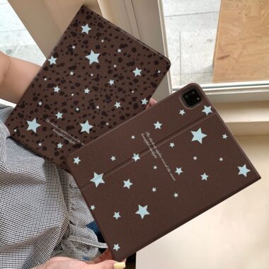 Leopard star pattern book style shockproof iPad case