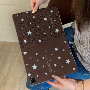 Leopard star pattern book style shockproof iPad case