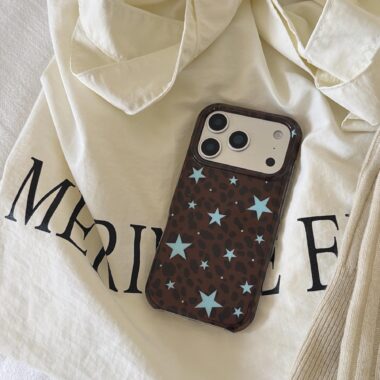 Blue brown leopard star shockproof iPhone 17 case