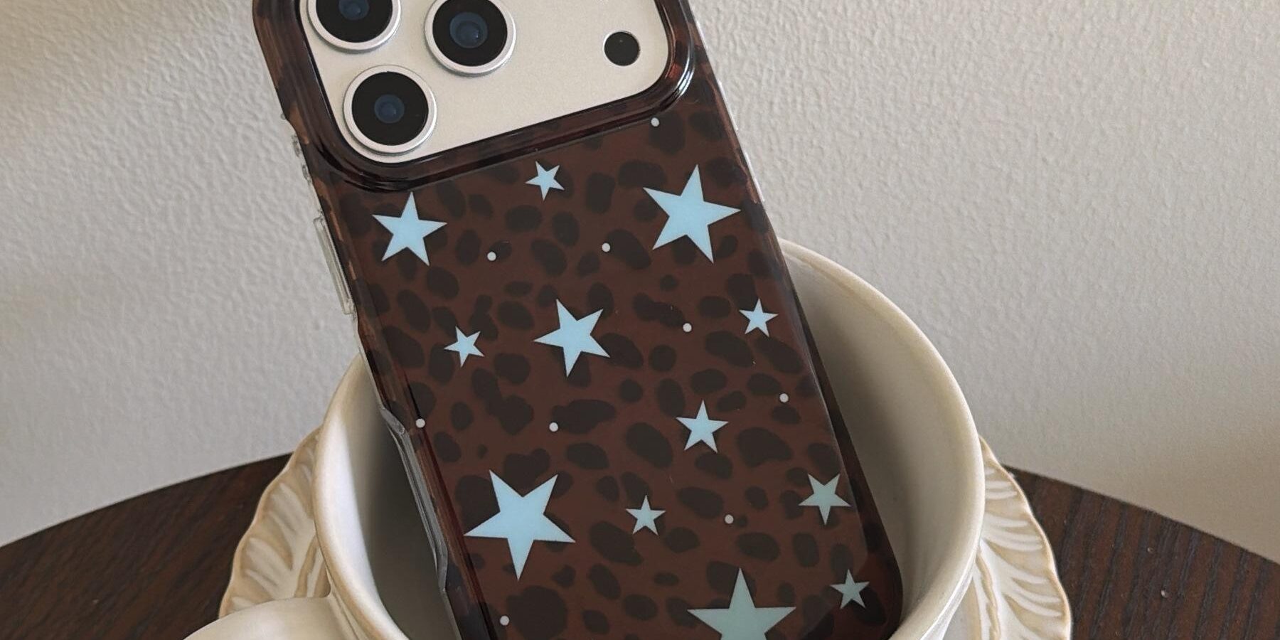 Blue brown leopard star shockproof iPhone 17 case