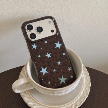 Blue brown leopard star shockproof iPhone 17 case