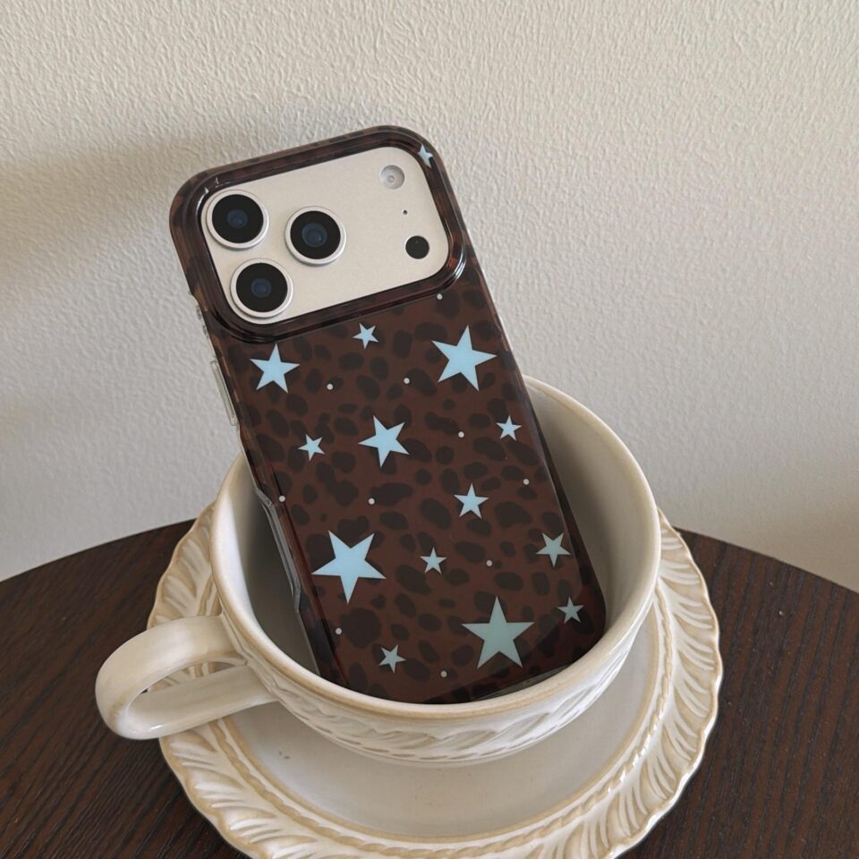 Blue brown leopard star shockproof iPhone 17 case