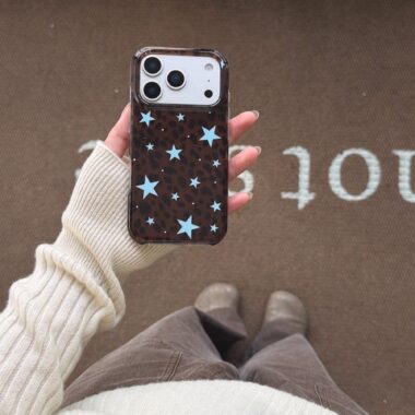 Blue brown leopard star shockproof iPhone 17 case