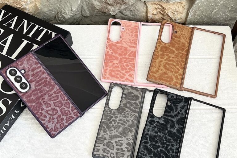 Magnetic leopard leather shockproof Samsung Z Flip6 hard case