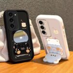 Lucky bear mirror stand shockproof Samsung Plus phone case