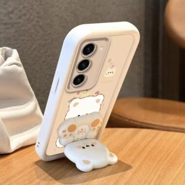 Lucky bear mirror stand shockproof Samsung Plus phone case
