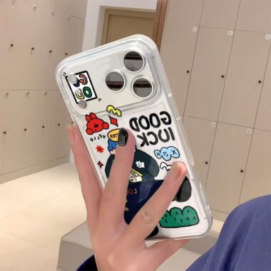 Lucky Uncle cartoon clear soft full cover iPhone 17 case