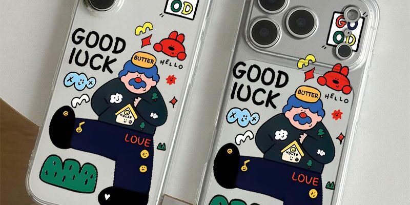 Lucky Uncle cartoon clear soft full cover iPhone 17 case