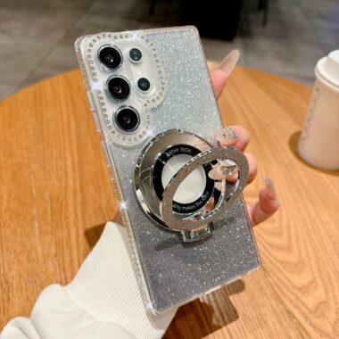 Glitter rhinestone magnetic shockproof Samsung S24 Ultra case