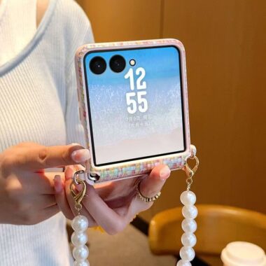 Rainbow woven bracelet shockproof Samsung Z Flip6 phone case