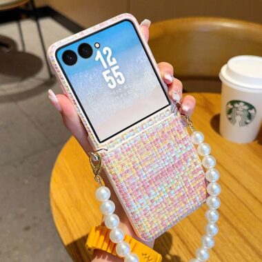 Rainbow woven bracelet shockproof Samsung Z Flip6 phone case