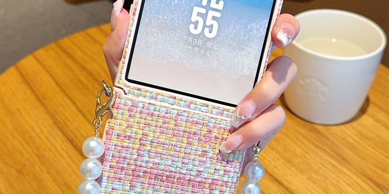 Rainbow woven bracelet shockproof Samsung Z Flip6 phone case