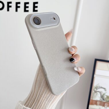 Slim lychee texture hard full cover iPhone 17 phone case