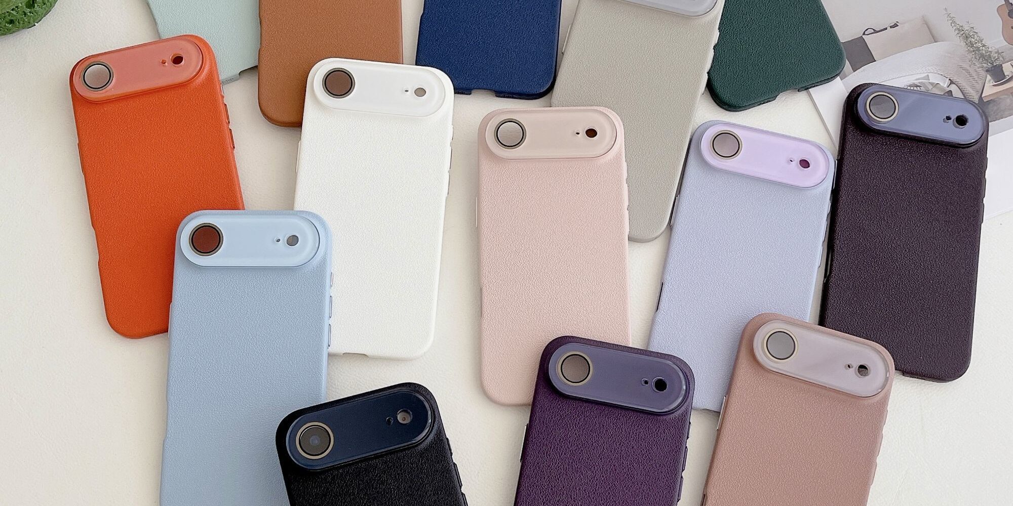 Slim lychee texture hard full cover iPhone 17 phone case