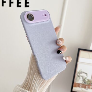 Slim lychee texture hard full cover iPhone 17 phone case