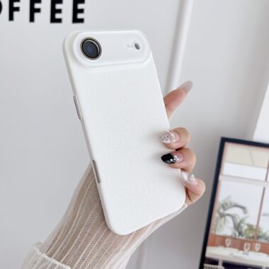Slim lychee texture hard full cover iPhone 17 phone case