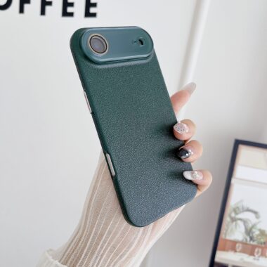 Slim lychee texture hard full cover iPhone 17 phone case