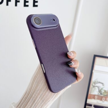 Slim lychee texture hard full cover iPhone 17 phone case