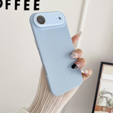 Slim lychee texture hard full cover iPhone 17 phone case