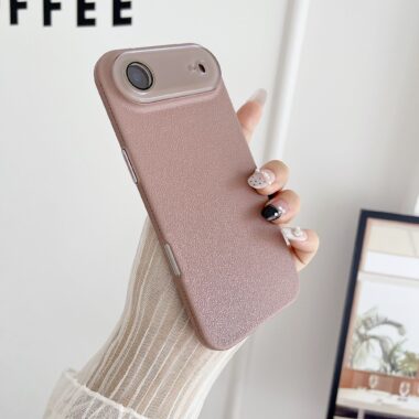 Slim lychee texture hard full cover iPhone 17 phone case