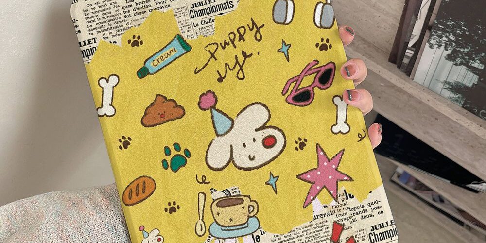 Cartoon magazine graffiti 360 rotating shockproof iPad case