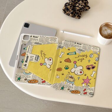 Cartoon magazine graffiti 360 rotating shockproof iPad case