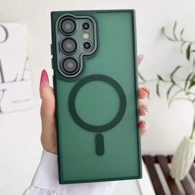 Frosted semi-transparent magnetic Samsung S25 Ultra case