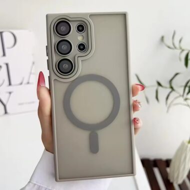 Frosted semi-transparent magnetic Samsung S25 Ultra case