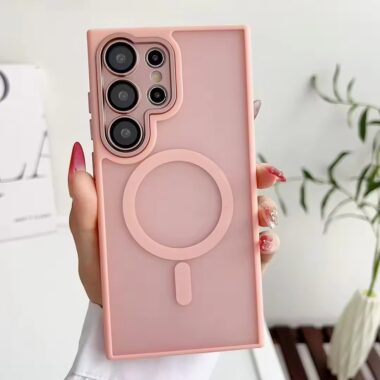 Frosted semi-transparent magnetic Samsung S25 Ultra case