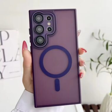 Frosted semi-transparent magnetic Samsung S25 Ultra case