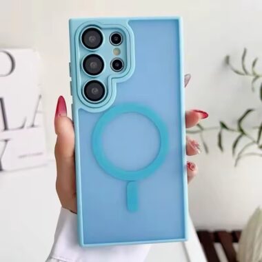 Frosted semi-transparent magnetic Samsung S25 Ultra case