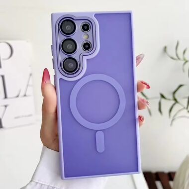 Frosted semi-transparent magnetic Samsung S25 Ultra case