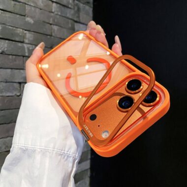 Magnetic iPhone 17 case with glass camera lens protector