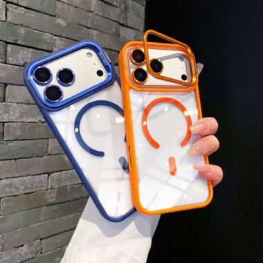 Magnetic iPhone 17 case with glass camera lens protector