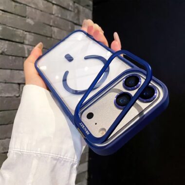 Magnetic iPhone 17 case with glass camera lens protector