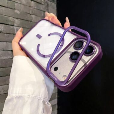 Magnetic iPhone 17 case with glass camera lens protector