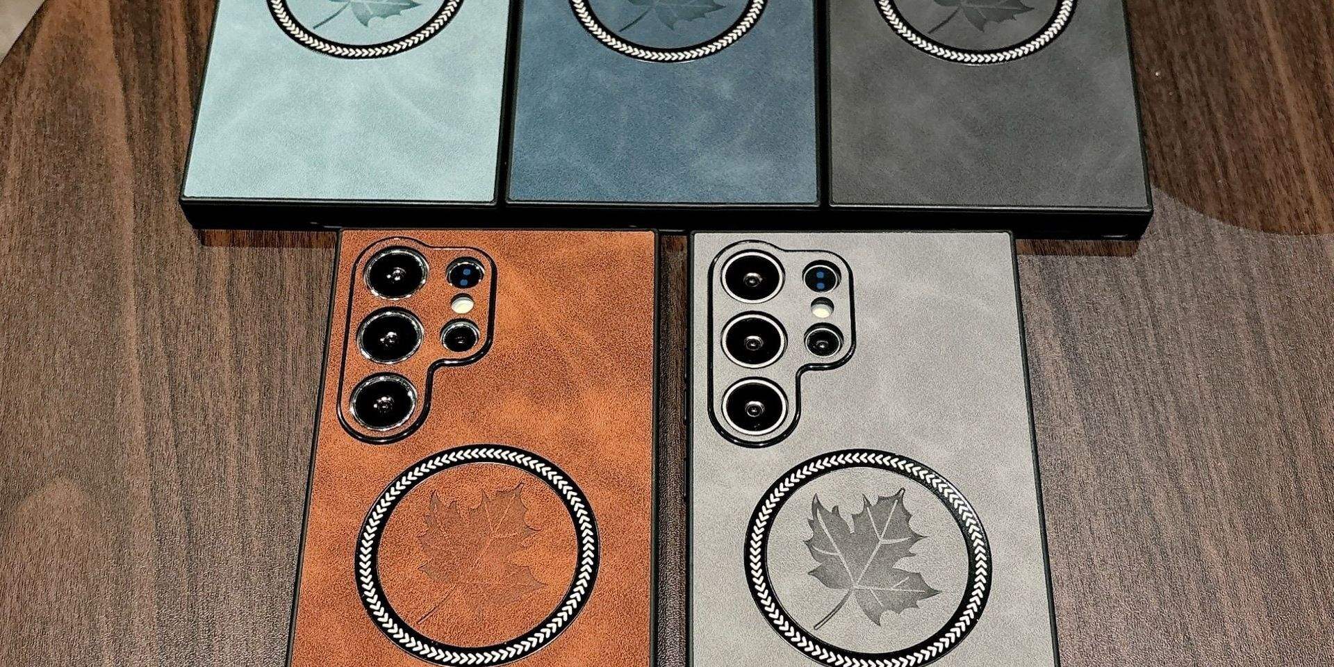 Luxury leather texture magnetic Samsung S25 S24 Ultra case