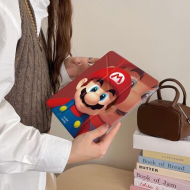 Cartoon Mario Y-fold protective iPad case