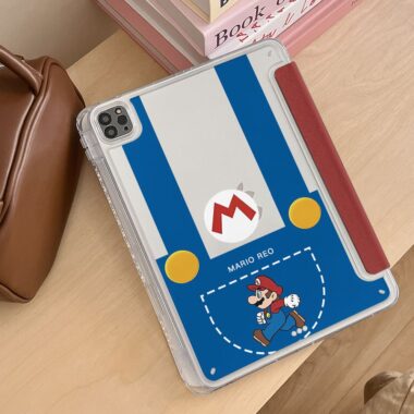 Cartoon Mario Y-fold protective iPad case