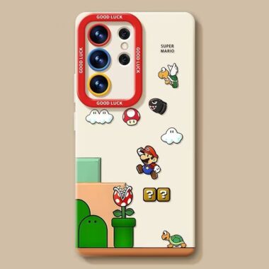 Cute Mario full cover shockproof silicone Samsung S24 Ultra case