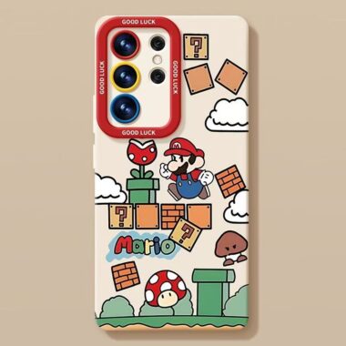 Cute Mario full cover shockproof silicone Samsung S24 Ultra case