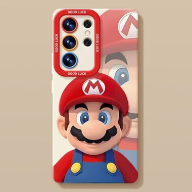 Cute Mario full cover shockproof silicone Samsung S24 Ultra case