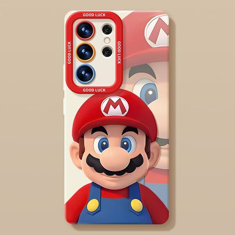 Cute Mario full cover shockproof silicone Samsung S24 Ultra case