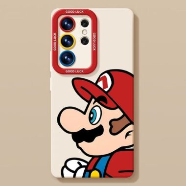 Cute Mario full cover shockproof silicone Samsung S24 Ultra case