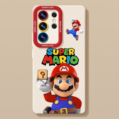 Cute Mario full cover shockproof silicone Samsung S24 Ultra case