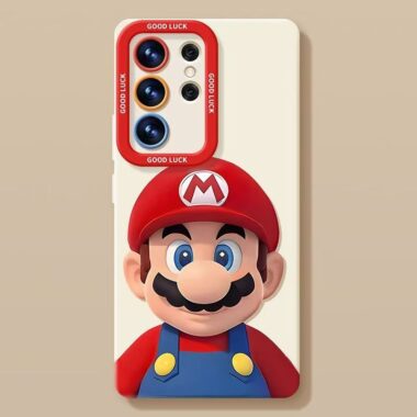 Cute Mario full cover shockproof silicone Samsung S24 Ultra case