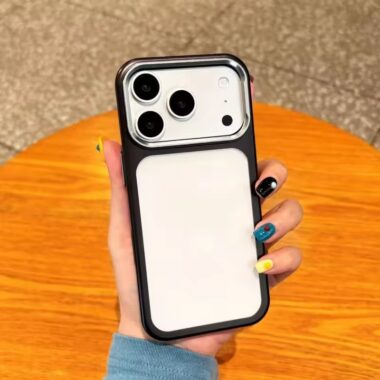 Matte electroplated iPhone 17 case with metal camera ring